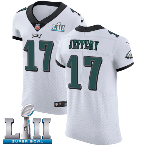 Nike Eagles #17 Alshon Jeffery White Super Bowl LII Men's Stitched NFL Vapor Untouchable Elite Jersey